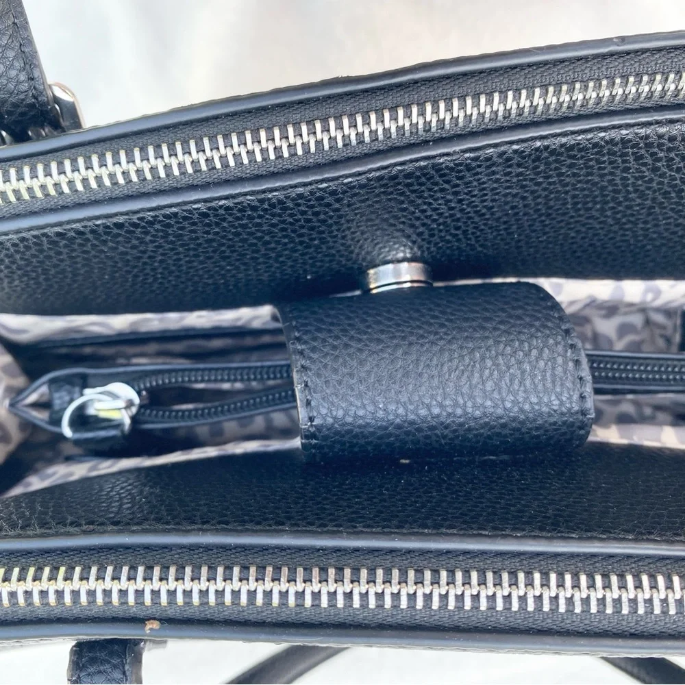 Guess‎ Black Satchel with Silver Hardware